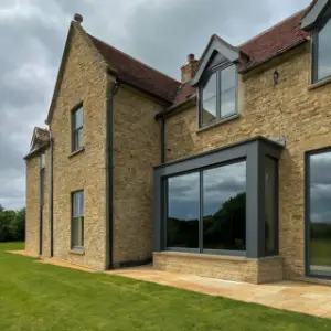 image of a house with newly installed aluminium windows