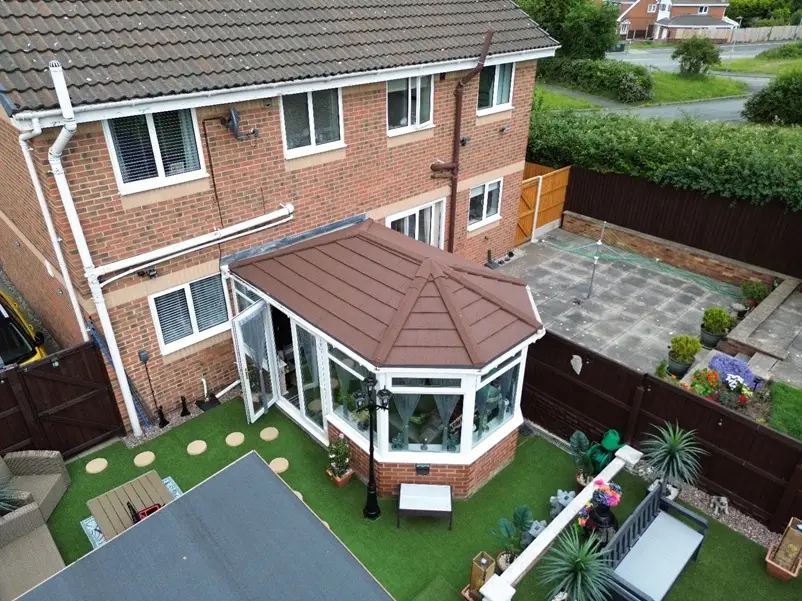 image of a conservatory with a newly installed warm roof conversion