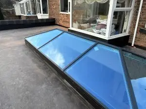 image of a new lantern roof with blue tinted k glass