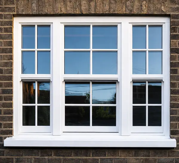image of a sash Georgian window in white