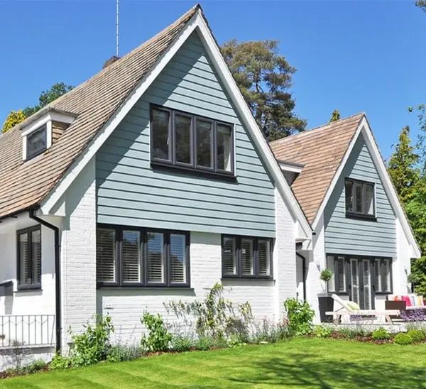 image of a house with newly fitted aluminium window frames