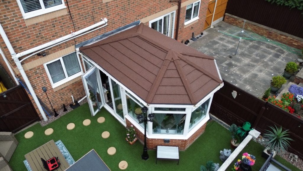 image of a conservatory roof conversion completed by design trade windows