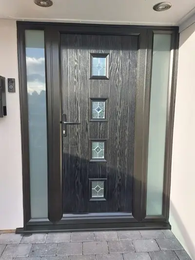 image of a new black composite door