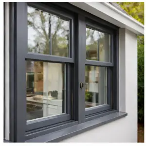 Modern aluminium sash windows in anthracite grey installed in a contemporary home in Chester