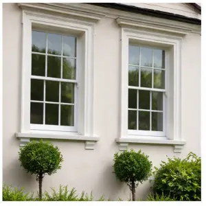 Heritage style sash windows fitted to a period property in North Wales with traditional design features
