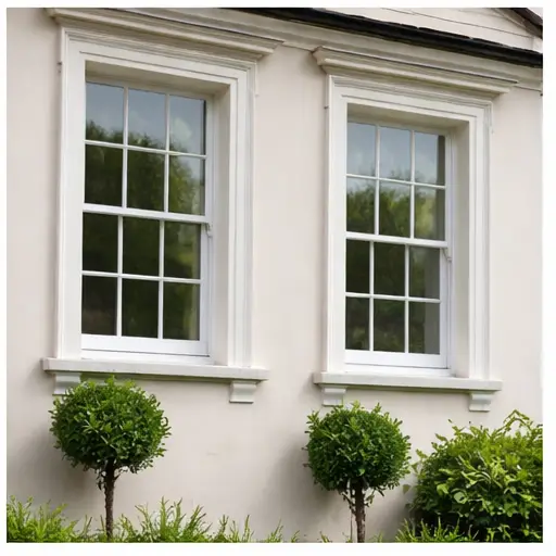 Heritage style sash windows fitted to a period property in North Wales with traditional design features